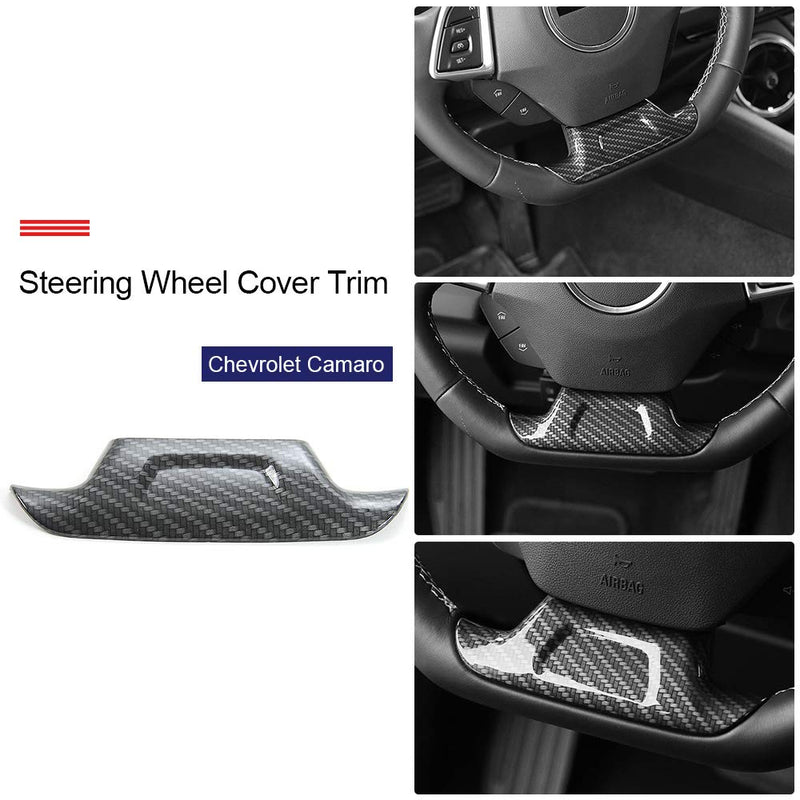  [AUSTRALIA] - RT-TCZ for Camaro Accessories Steering Wheel Trim Decoration ABS Trim Cover for Chevrolet Camaro Interior Accessories 2017 Up (Carbon Fiber 1Pc)