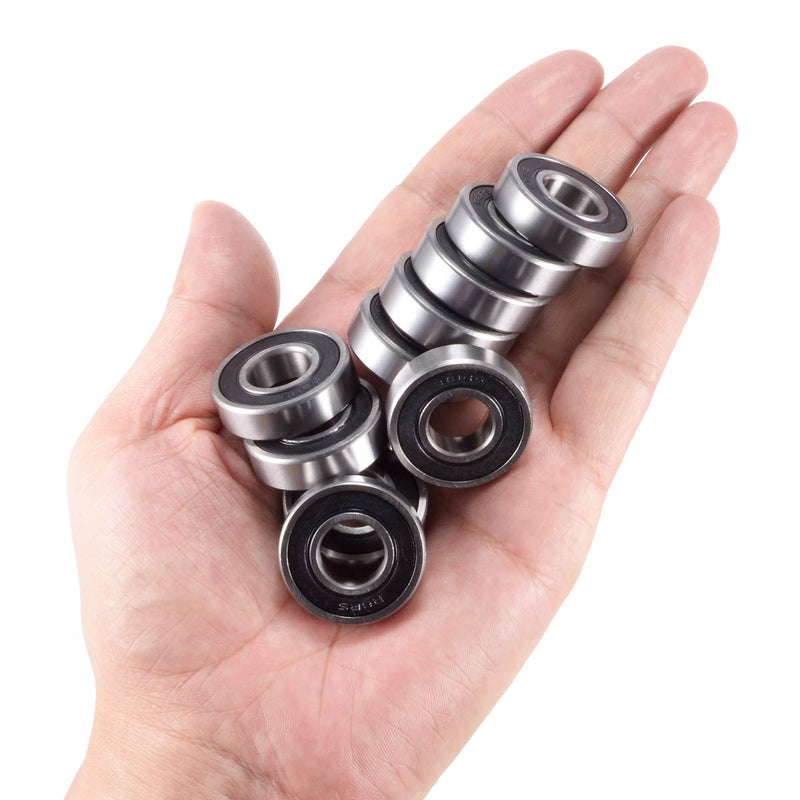  [AUSTRALIA] - 10 Pack R8-2RS Deep Groove Ball Bearings, 1/2"x1-1/8"x5/16" Miniature Bearings, Double Rubber Sealed and Pre-Lubricated, R8-rs