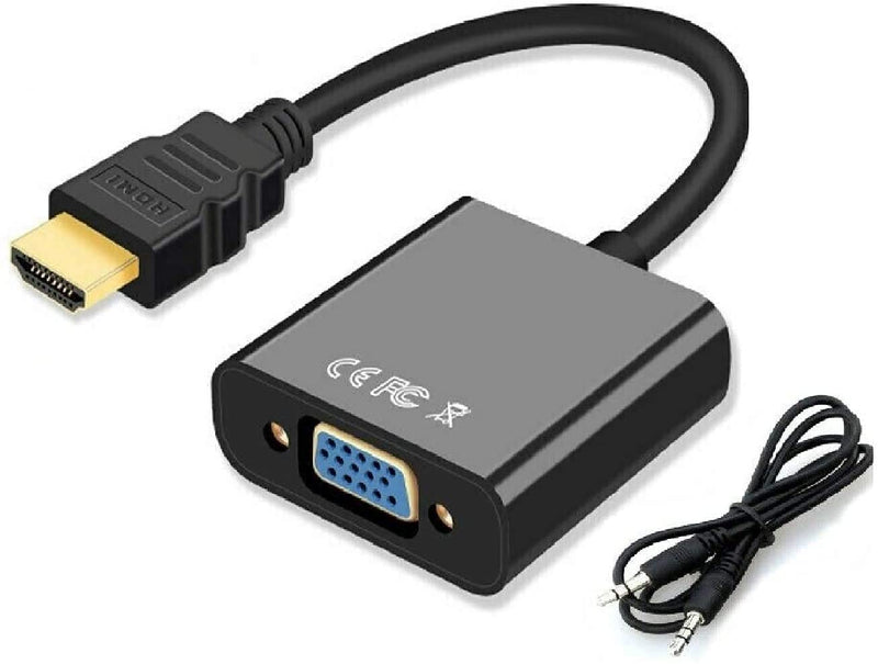  [AUSTRALIA] - HDMI to VGA, High-Speed 1080P Active HDTV HDMI to VGA Adapter Converter Male to Female with Audio and Micro USB Charging