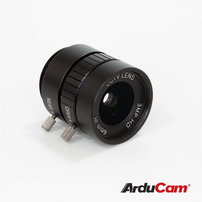  [AUSTRALIA] - Arducam Lens for Raspberry Pi HQ Camera, Wide Angle CS-Mount Lens, 6mm Focal Length with Manual Focus and Adjustable Aperture