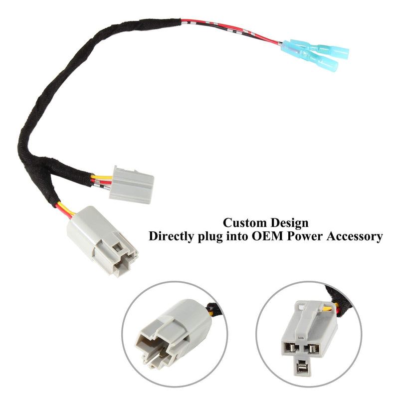  [AUSTRALIA] - RED WOLF 12 Volt Power Adapter Wiring Harness Switch Connector Plug w/Fuse for Chrysler Dodge Ram 2001-2022 Power Outlet to Add Backup Camera CB Radio Radar Detectors Portable GPS