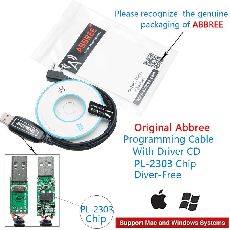  [AUSTRALIA] - Baofeng USB Programming Cable PL2303 Support Chirp for GMRS Radio Two Way ham Portable radios: UV-5R,BF-F8HP, BF-888S,UV82HP,GT-3,UV-9S,BF-R3 (Black)