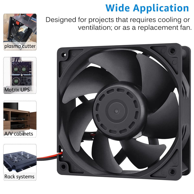  [AUSTRALIA] - GDSTIME High Airflow 24V 120mm x 120mm x 38mm Dual Ball Bearing 5 Inch Brushless Cooling Fan