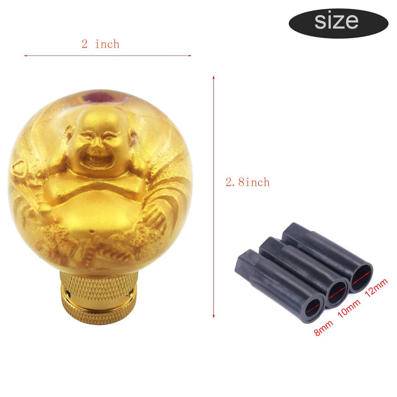  [AUSTRALIA] - Bashineng Round Gold Shift Knob, Ball Style Gear Stick Shifter Lever Head Fit Most Automatic Manual Truck SUV Cars