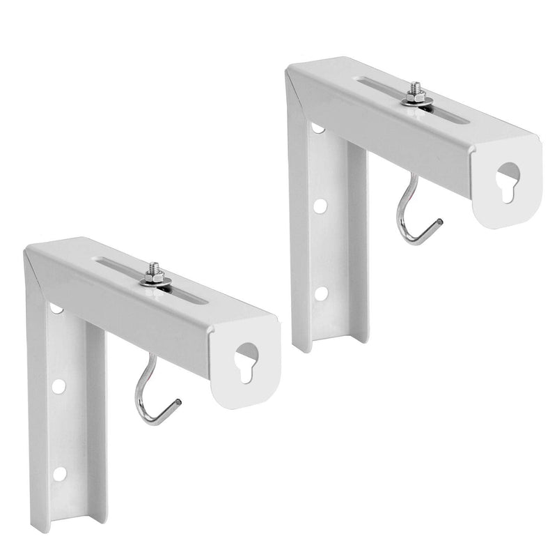  [AUSTRALIA] - Mount-It! Projector Screen Wall Mount L-Brackets - Wall Hanging Bracket For Home Projector and Movie Screens, 6 inch Adjustable Mounting Hooks for Projection Screen, 1 Pair, White, 66 Lb Capacity Each