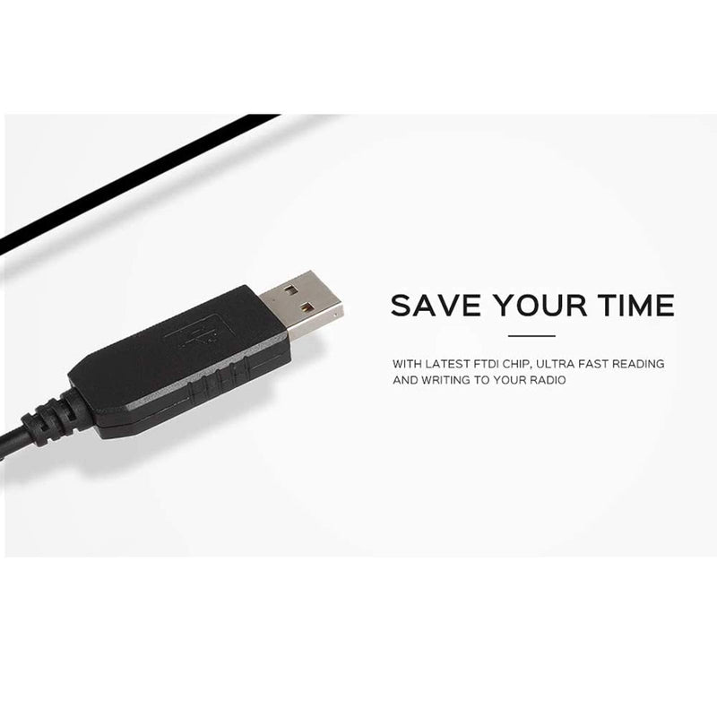 LUITON FTDI USB Programming Cable, Plug and Play, Compatible with Most Analog Two Way Radios with 2-Pin K Plug - LeoForward Australia
