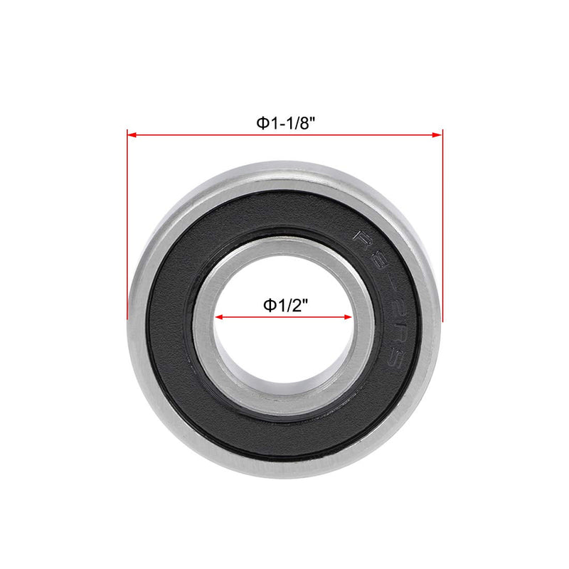  [AUSTRALIA] - uxcell R8RS Deep Groove Ball Bearings Z2 1/2 X 1-1/8 X 5/16inch Double Sealed Carbon Steel 20pcs 20