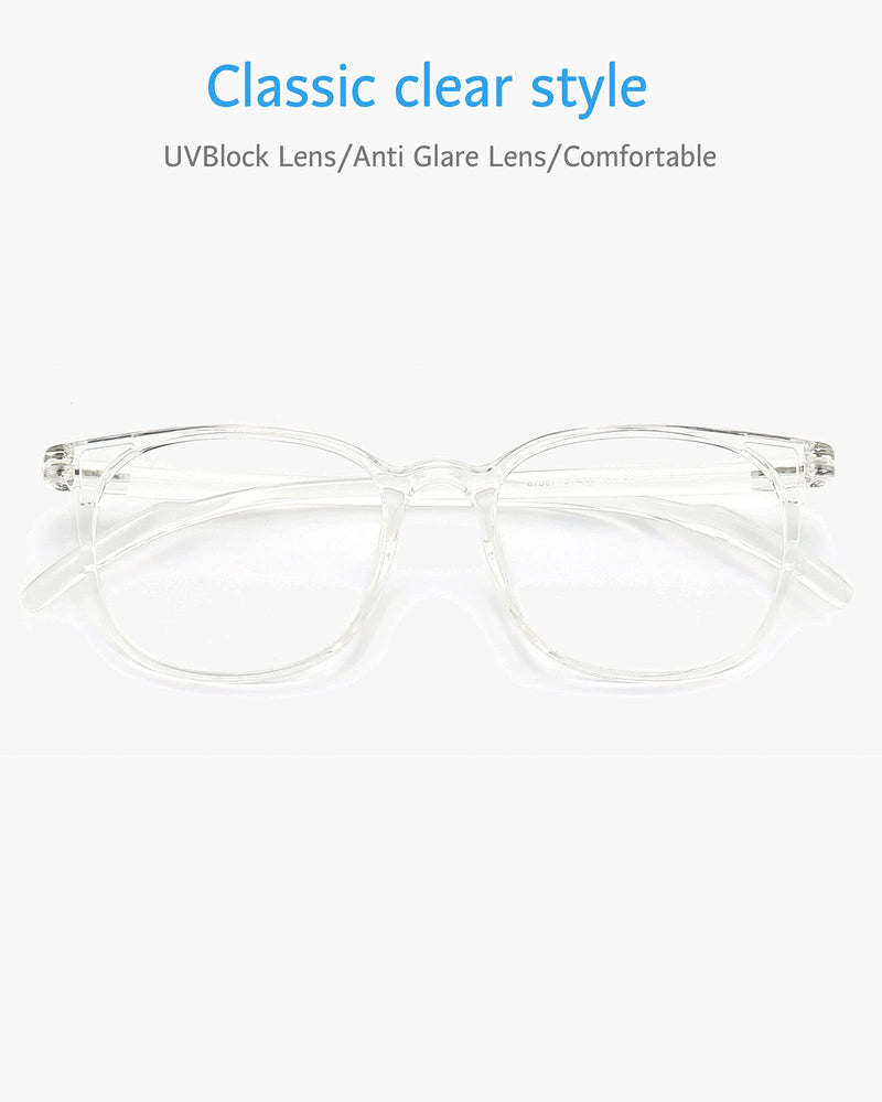  [AUSTRALIA] - ANRRI Blue Light Blocking Glasses Square Eyeglasses Frame Filter Blue Ray Computer Game Glasses Clear