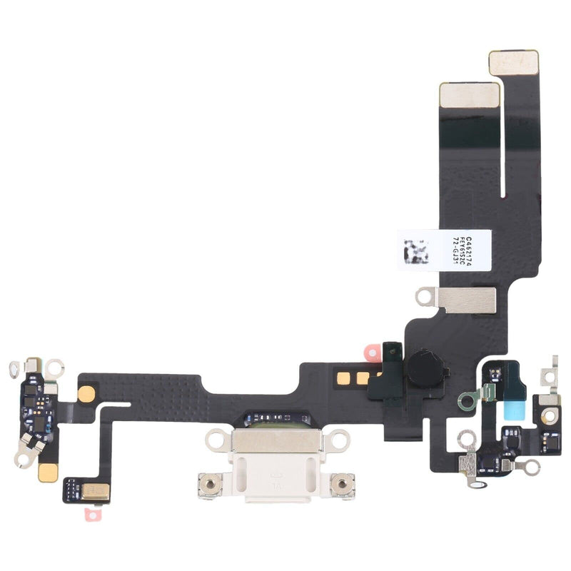  [AUSTRALIA] - Charging Port Connector Board Flex Cable Replacement Compatible with iPhone 14 6.1 inch (White) White