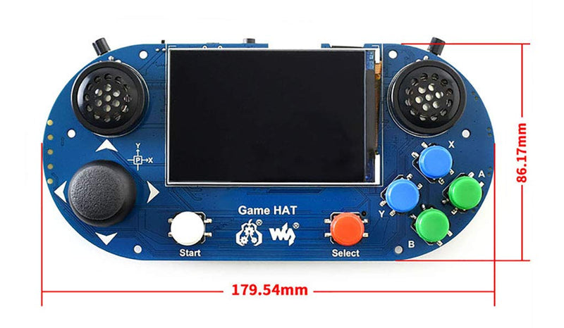  [AUSTRALIA] - Game HAT for Raspberry Pi A+/B+/2B/3B/3B+/4B/Zero W with 3.5inch IPS Screen 480x320 60 Frame to Make Your Own Portable Game Console RPI Game HAT