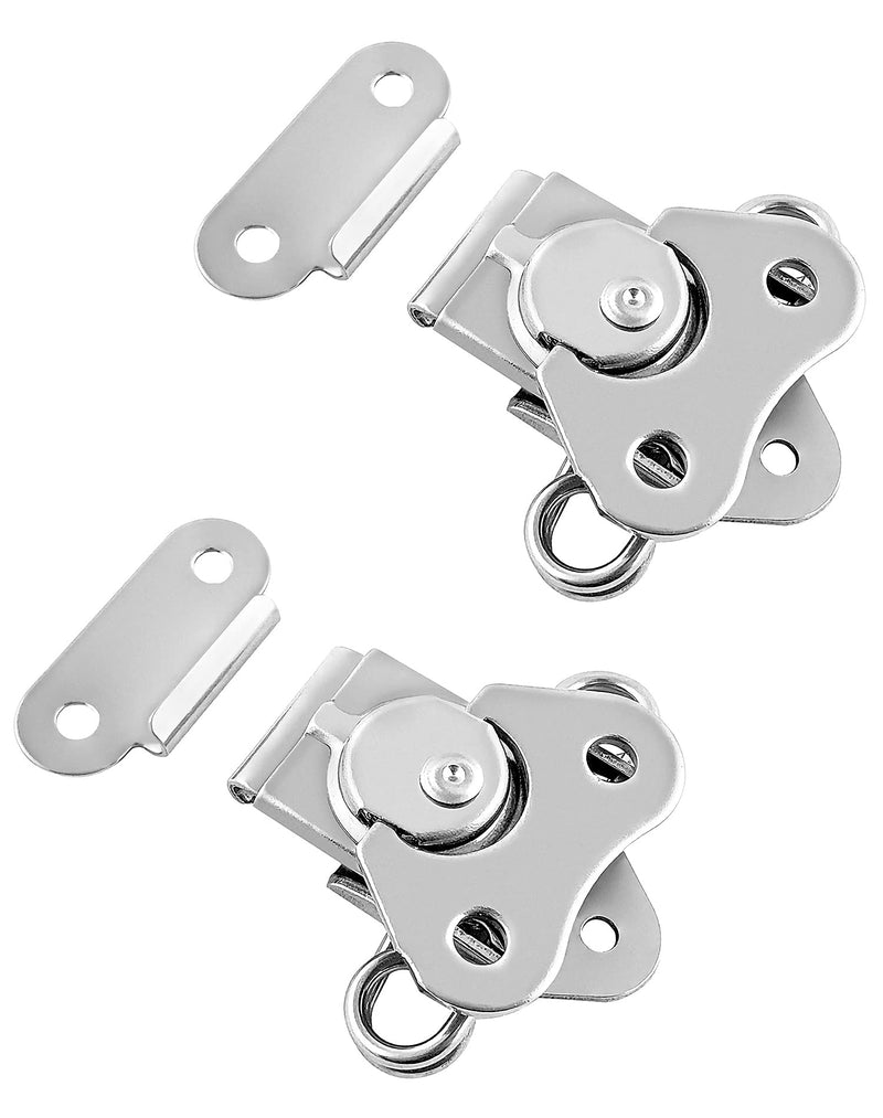  [AUSTRALIA] - QWORK Stainless Steel Twist Latch, 2 Pack 2" x 1-1/2" Latches with Keeper and Spring Butterfly Draw Latch for Case Box 2" x 1-1/2"