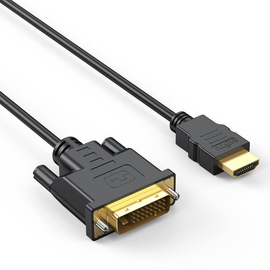  [AUSTRALIA] - HDMI to DVI Cable 3 Feet, Male DVI-D (24+1) to HDMI Male Adapter Cable 1080P Full High Speed Adapter Cord Compatible for Computer, PC, Raspberry Pi, Roku, Xbox One, PS4 PS3, Graphics Card 3FT black