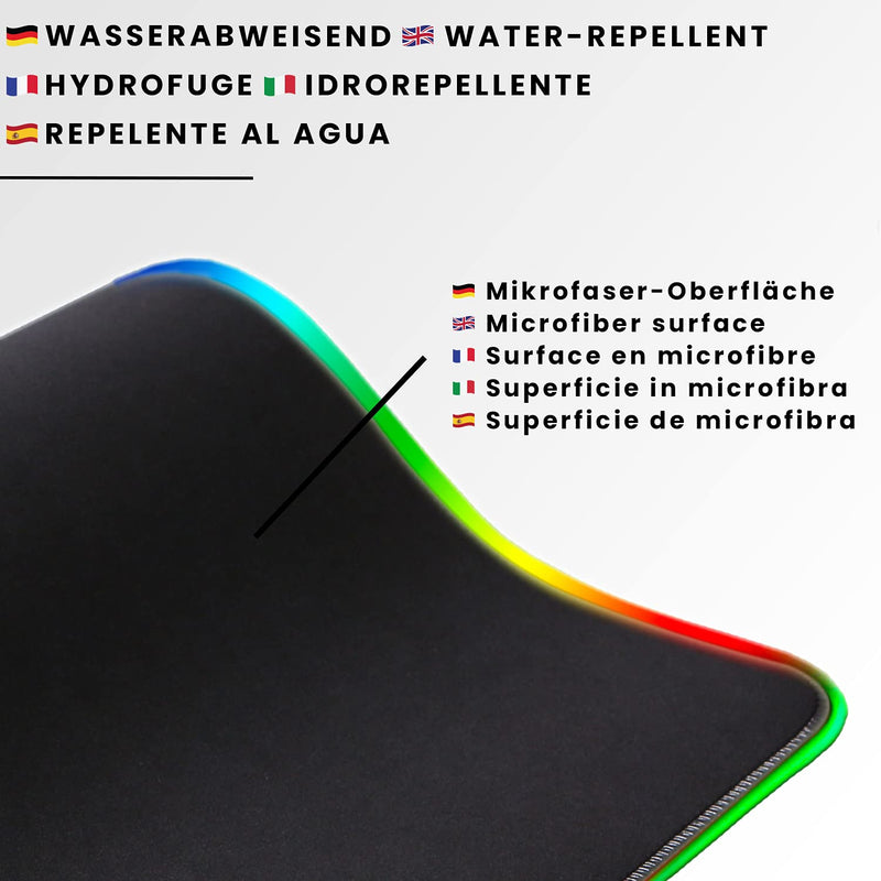 Gelid Solutions Nova Mouse Pad S-RGB Gaming Mouse Pad-Lighting-Soft Surface-Plug&Play-Desk Pad-RGB Lights-Anti-Slip Rubber Base-350x250mm-Black Nova S - LeoForward Australia