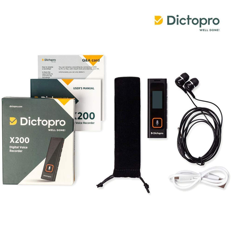  [AUSTRALIA] - Digital Voice Activated Recorder w/Password Protection - HQ Recording from 60ft, Record Lectures & Meetings, Sensitive Microphone, Automatic Noise Reduction, 582H Playback, Small & Portable, USB, 8G