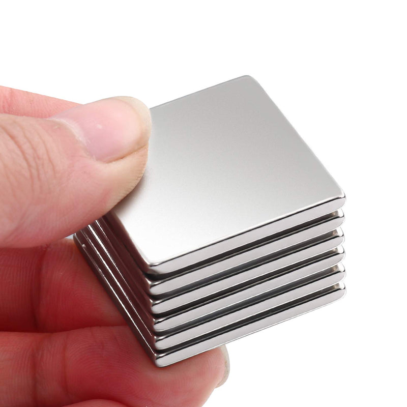 DIYMAG Powerful Neodymium Square Magnets, Strong Permanent Rare Earth Magnets for Fridge, DIY, Building, Science, Craft, and Office, 1.26 inch x 1.26 inch x 1/8 inch, Pack of 6 Square 32x32x3mm-6 Pack - LeoForward Australia