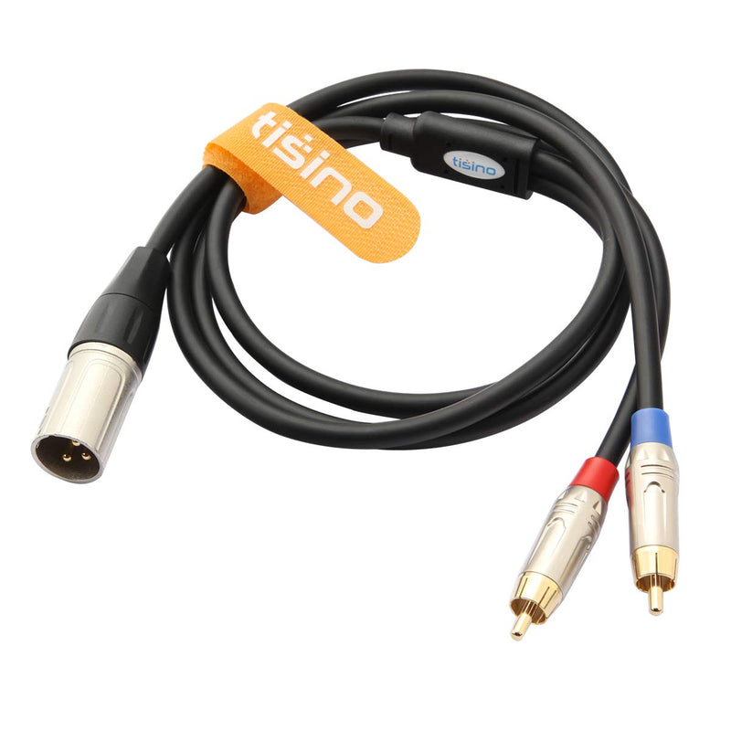 TISINO 2 RCA to XLR Male Y Splitter Cable, Unbalanced Dual RCA Male to 1 XLR Splitter Duplicator Lead Y-Cable Adapter - 6.6 feet 6 feet - LeoForward Australia