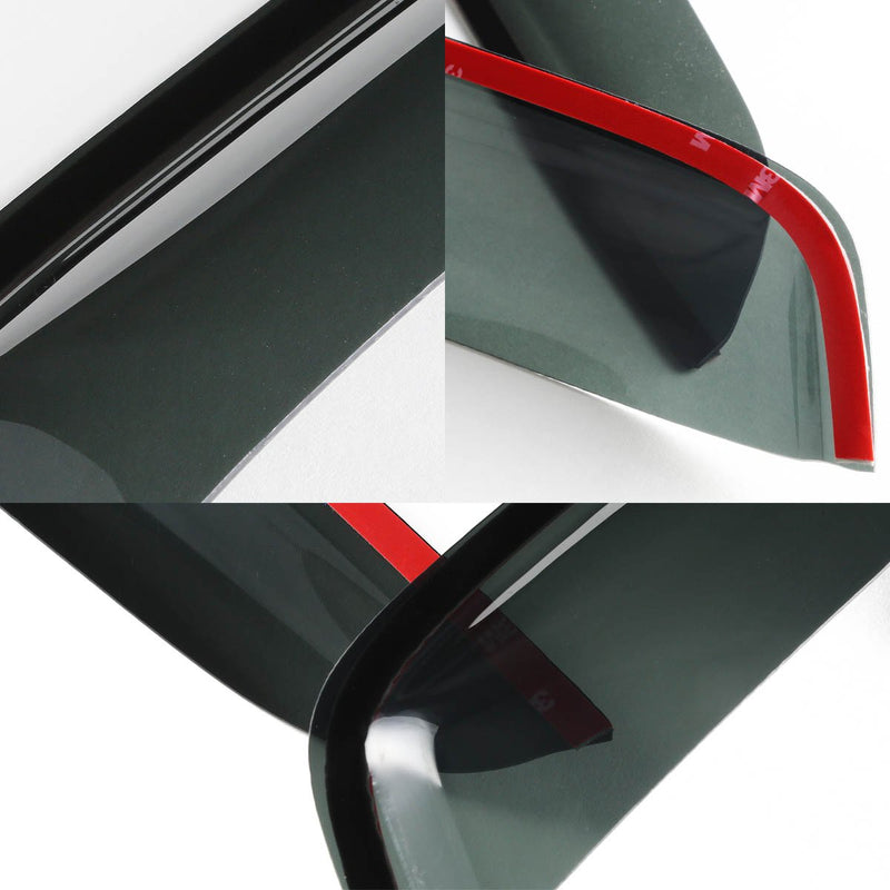  [AUSTRALIA] - DNA MOTORING WVS-T2-0037 Window Vent Visor Deflector Rain Guard (2pcs, Dark Smoke), 1 Pack