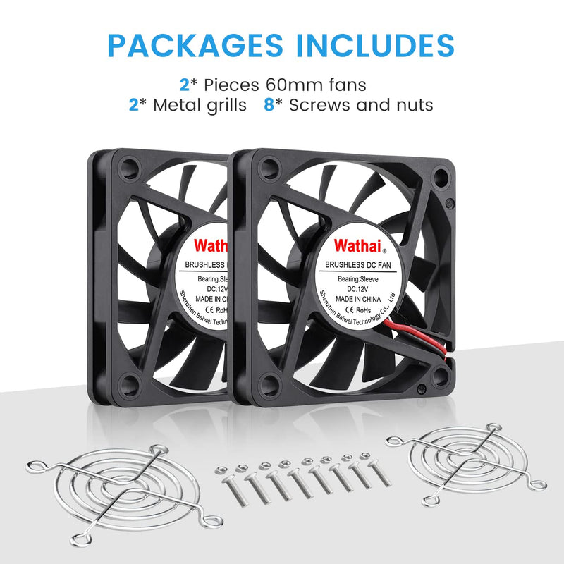  [AUSTRALIA] - Wathai 60mm x 10mm 12V 2Pin DC Brushless Exhaust Cooling Fan