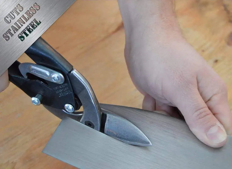  [AUSTRALIA] - Midwest Tool and Cutlery Aviation Snip - Right Cut Offset Stainless Steel Cutting Shears with Forged Blade & KUSH'N-POWER Comfort Grips - MWT-SS6510R