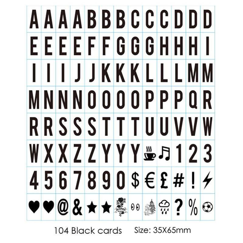  [AUSTRALIA] - Sanyan 293 Black & Color Letters, Numbers, Symbols for Use with A4 Cinematic Light box USE, Plastic, New version