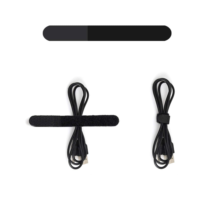  [AUSTRALIA] - Patu Reusable Fastening Cable Ties - 60 Pcs 2 Inch Microfiber Cloth Hook and Loop Cord Management Wire Organizer Straps, Black 60 pcs (2")