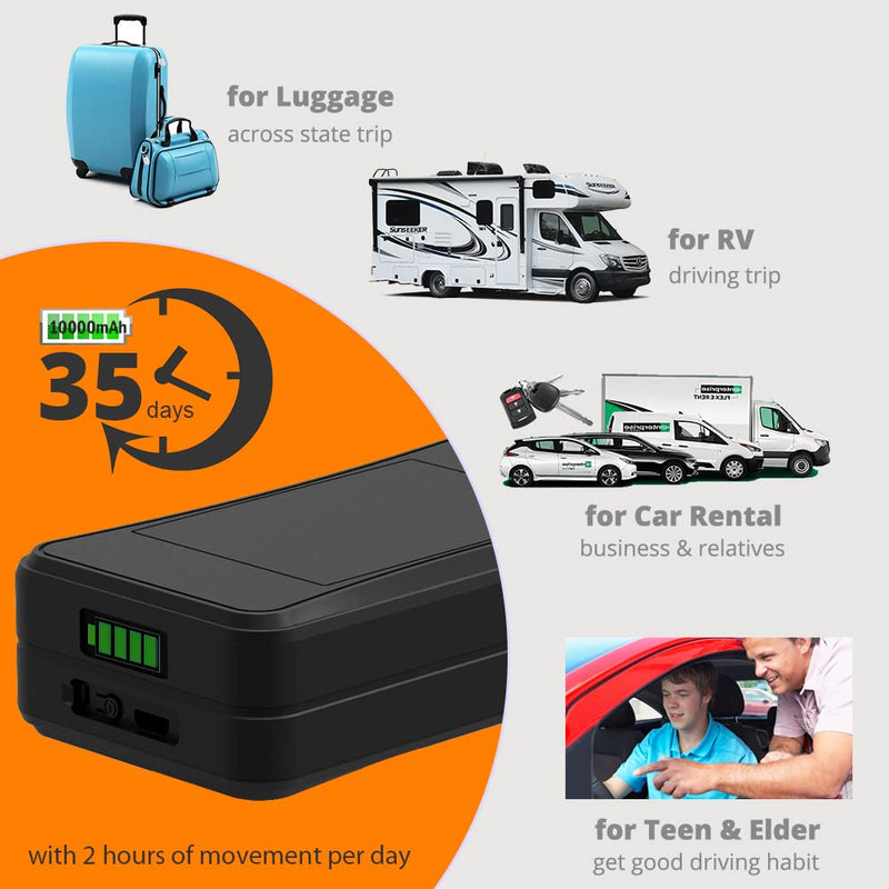  [AUSTRALIA] - Lncoon GPS Tracker- 4G LTE Real-Time GPS Tracking Device, IP65 Weatherproof Magnet, 35 Days Long Trip Tracking For Vehicles, Asset, Fleet, Car Rental, Motorcycle,Luggage,Multiple Alerts for Anti-Theft