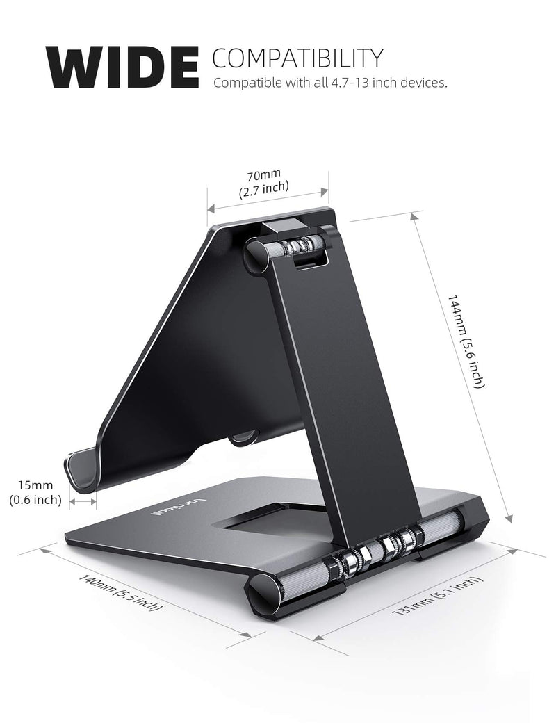 Lamicall Adjustable Tablet Stand Holder - 360 Degree Rotating Tablet Mount, Desktop Tablet Dock, Compatible with iPad Pro 11/12.9, Mini, Air, Tabs, Kindle and 4.7" - 13" Tablet - Black - LeoForward Australia