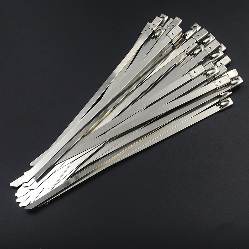  [AUSTRALIA] - DGOL 110 packs 3 Sizes 304 Stainless Steel Cable Ties Wrap 5.9, 9.9, 11.8 inch Heavy Duty Self Locking Metal Zip Tie Clamps