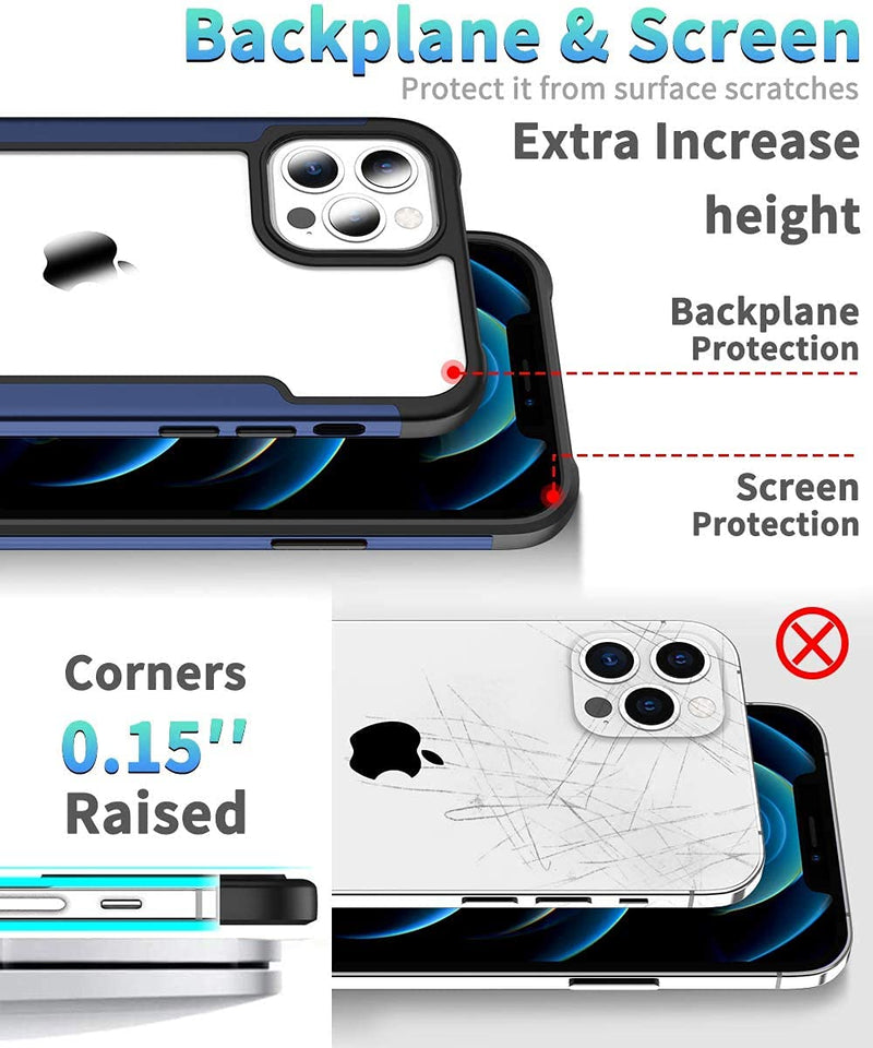  [AUSTRALIA] - Musment Compatible with iPhone 12 Pro Max Case (2020),[Airbag Series] with [2 x Screen Protector] [Military Grade] | 15Ft. Drop Tested [Scratch-Resistant] 6.7Inch (Clear)