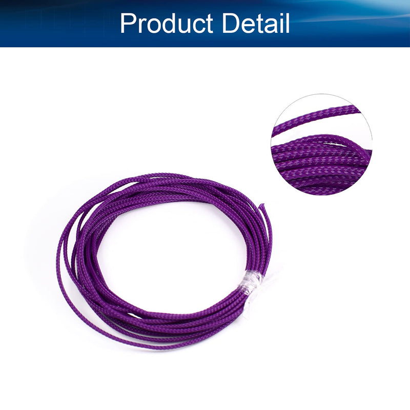  [AUSTRALIA] - Bettomshin 1Pcs Length 16.4Ft Expandable Braid Sleeving, Width 3mm Protector Wire Flexible Cable Mesh Sleeve for Television Audio Computer Purple