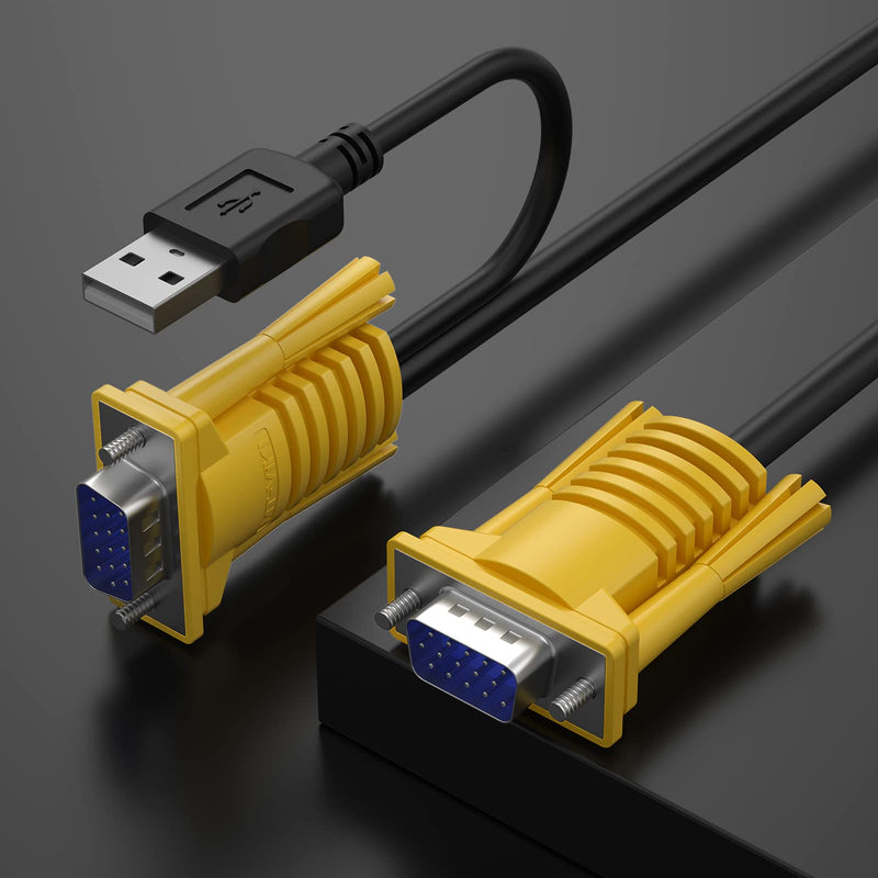  [AUSTRALIA] - MT-VIKI 2-in-1 USB VGA KVM Cable 1.8m (6ft) for USB KVM Switch VGA 6ft