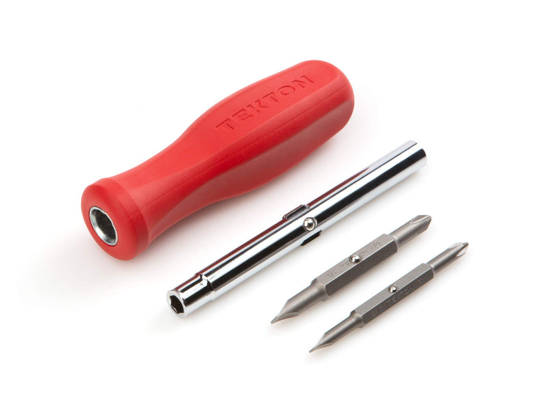  [AUSTRALIA] - TEKTON 6-in-1 Phillips/Slotted Driver (#1 x 3/16 in, 2 x 1/4 in.) - Red | DMS18010