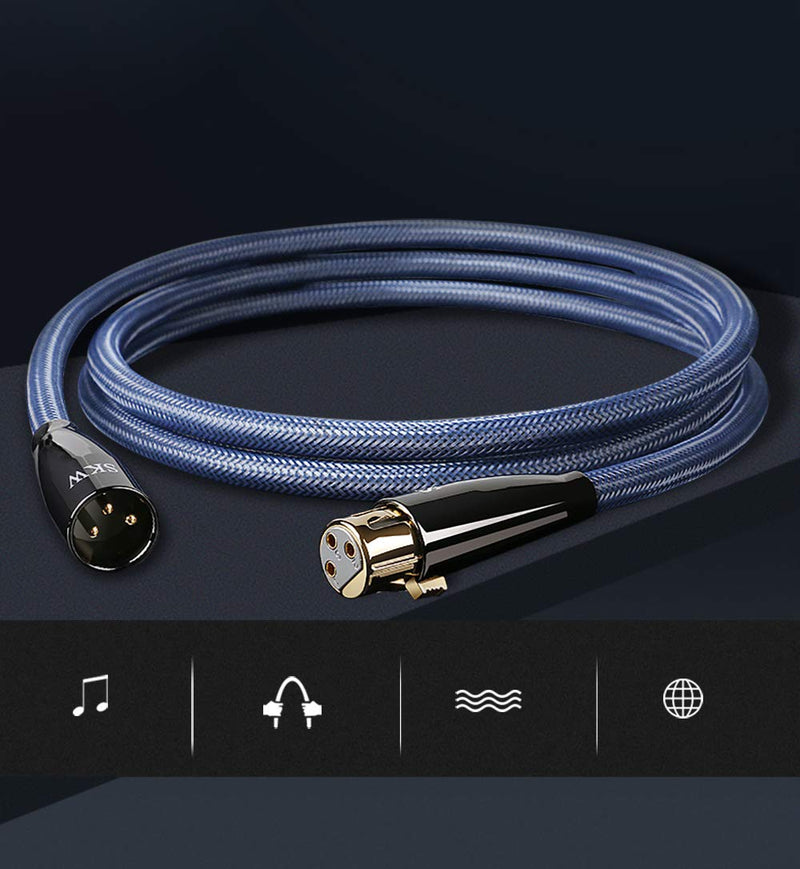  [AUSTRALIA] - SKW Single OFC Balanced XLR Male to XLR Female 3 PIN Microphone Cable (6.5ft, 2M) 2 Meter