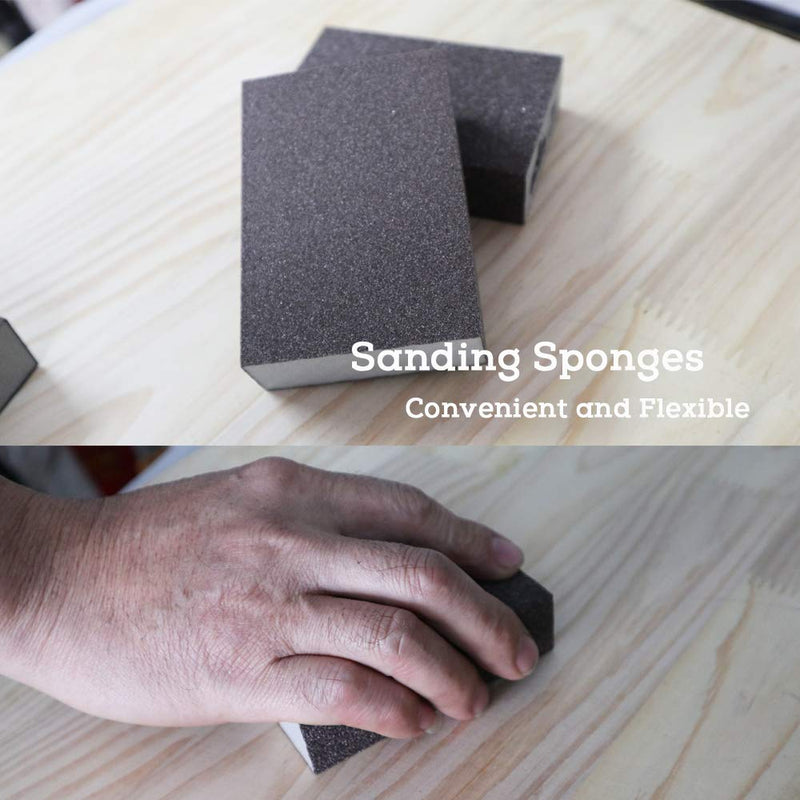  [AUSTRALIA] - BAISDY 6Pcs Wet Dry Sanding Sponges, 60 80 100 120 180 220 Grit Sanding Pad Assortment, Washable and Reusable Gray