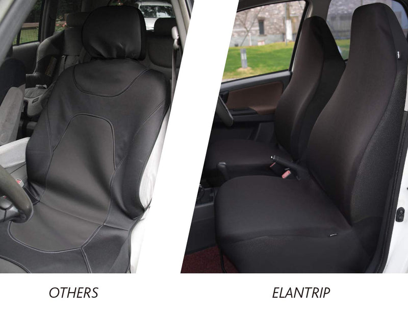  [AUSTRALIA] - Elantrip Waterproof Bucket Seat Covers High Back Universal Fit Water Resistant Front Seat Protector Airbag Compatible for Cars Van Truck Black 2 Pcs
