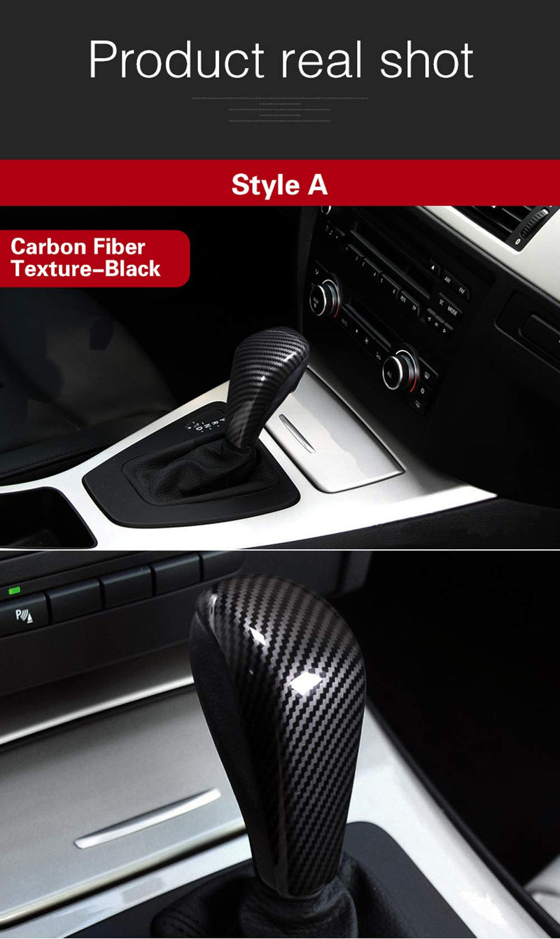 Black Auto Accessories ABS Gear Shift Cover Decoration Sticker Black - LeoForward Australia