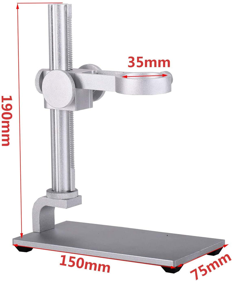  [AUSTRALIA] - HAYEAR USB Endoscope Magnifier Digital Microscope Camera Solid Base Stand 35mm Ring Holder Support All Aluminum Alloy Down and Up Adjust Portable