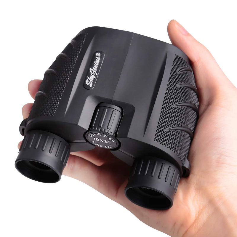  [AUSTRALIA] - SkyGenius 10x25 Compact Binoculars, BK4 Roof Prism FMC Lens Kid Binoculars for Bird Watching, Binoculars for Adults Pocket for Concerts, Theater, Travel (0.53lb)