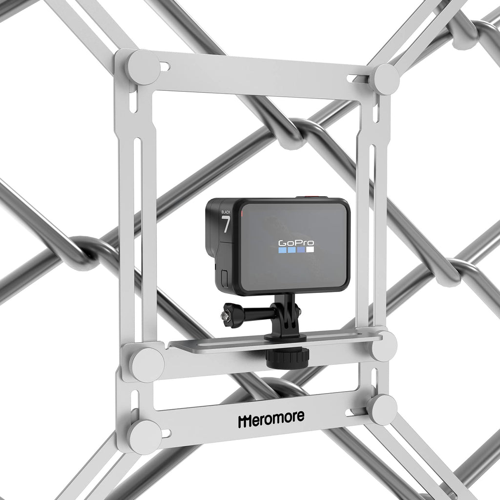  [AUSTRALIA] - Meromore Fence Mount - Action Camera Aluminum Fence Mount Compatible with GoPro, iPhone, Phones, Digital Camera, Ideal Backstop Camera Fence Clip for Recording Baseball, Softball, Football Games