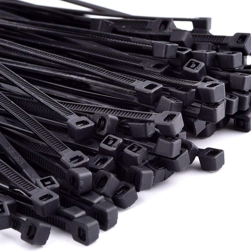  [AUSTRALIA] - GFORTUN 400pcs Black Nylon Self-Lock Heavy Duty Standard Cable Zip Ties 4'', 6'', 8'' 10'' Straps Wire Tie Kit Fasten Self Locking Multi-purpose for home and Industry