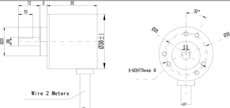  [AUSTRALIA] - Aihasd AB Two-Phase 5-24V 400 Pulses Incremental Optical Rotary Encoder