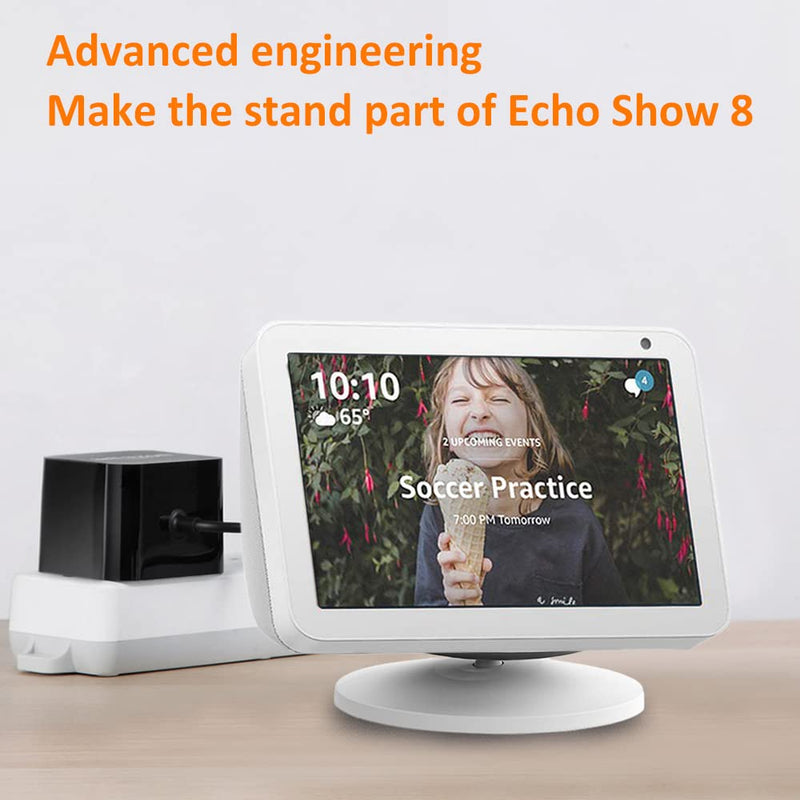  [AUSTRALIA] - AutoSonic Stand for Echo Show 8 and 5 (1st Gen and 2nd Gen) | Accessories Made for Echo Alexa | Swivel and Tilt | Magnetic Attachment | White