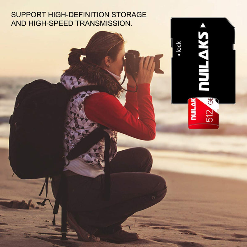  [AUSTRALIA] - 512GB Micro SD Card with Adapter High Speed TF Card Class 10 Memory Card for Smartphone,Camera,Surveillance,Dash Cam and Drone(512GB)