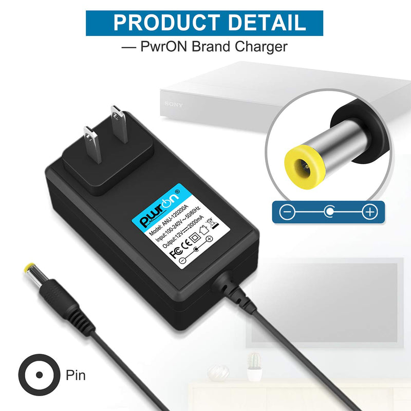  [AUSTRALIA] - PwrON 12V AC Adapter Compatible with Sony BDP-BX BDP-S Series Blu-ray Disc DVD Player BDP-BX120 BDP-BX520 BDP-BX350 BDP-BX670 BDP-S1200 BDP-S1700 BDP-S3700 BDP-S3200 BDP-S6700, PN: AC-M1208UC