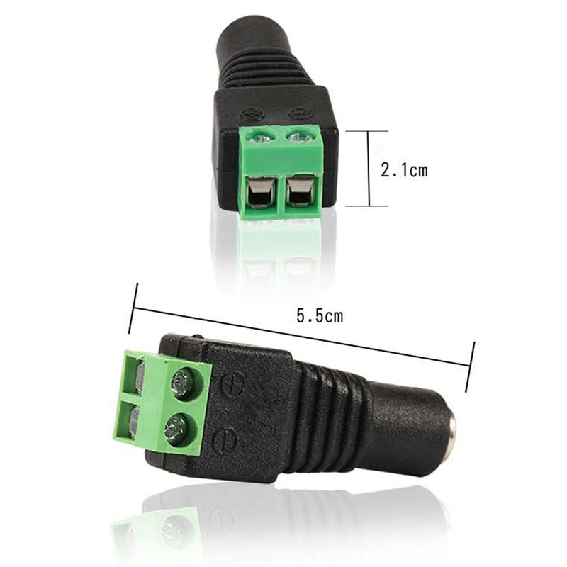  [AUSTRALIA] - 12V DC Power Connector 5.5mm x 2.1mm, CENTROPOWER (10 x Male + 10 x Female) Power Jack Adapter for Led Strip CCTV Security Camera Cable Wire Ends Plug Barrel Adapter