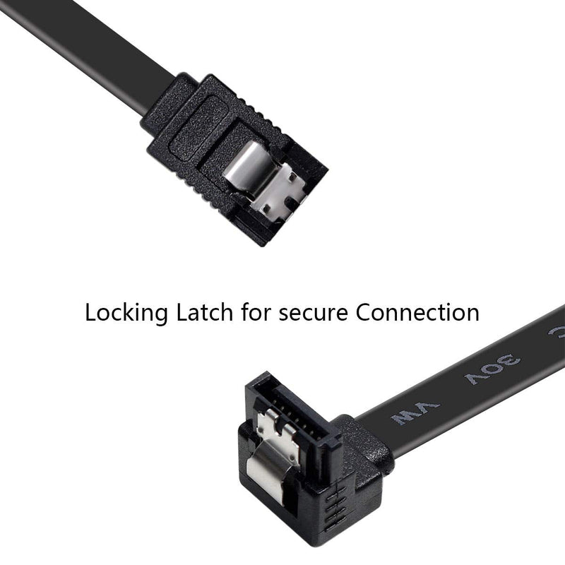  [AUSTRALIA] - BENFEI SATA Cable III, 3 Pack SATA Cable III 6Gbps 90 Degree Right Angle with Locking Latch 18 Inch for SATA HDD, SSD, CD Driver, CD Writer - Black 180-90 degree