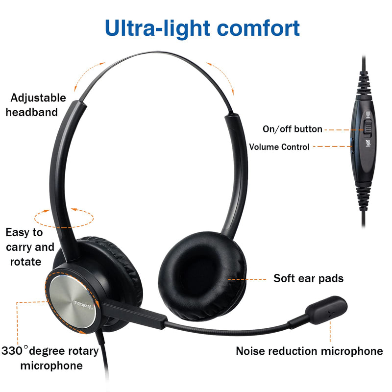  [AUSTRALIA] - Jaracom Cell Phone Headset with Noise Cancelling Mic, 3.5mm PC Headphone for Huawei iPhone Samsung Smartphones and Computer Laptop Tablet