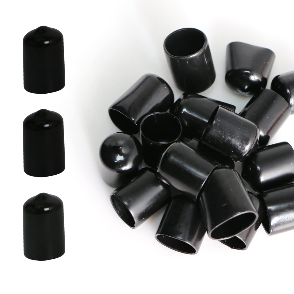  [AUSTRALIA] - Aopin Screw Thread Protectors Rubber Round End Cap Cover 3/4 Inch (19mm) PVC Flexible Tubing Pipe Protective Bolt Screw Thread Protector Safety Cover | for Pipe Post Tubing Rod Cover 10 Pcs (Black) 19mm Black