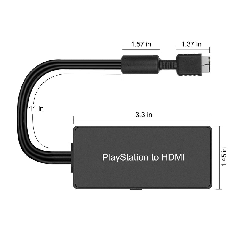  [AUSTRALIA] - PS2 to HDMI Adapter PS2 HDMI Cable PS2 to HDMI Converter Support 4:3/16:9 Screen aspect ratio switch. Works for Playstation 1/Playstation 2 HD Link Cable. Playstation 1 Adapter Sony PS2 HDMI Converter