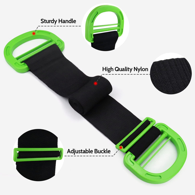  [AUSTRALIA] - Adjustable Lifting Moving Straps 2 Pack Lifting Straps for Moving Furniture, Boxes, Mattress, Heavy Objects, Widen Handle Lifting Belts with Non-Slip Gloves Supports Up to 600lbs